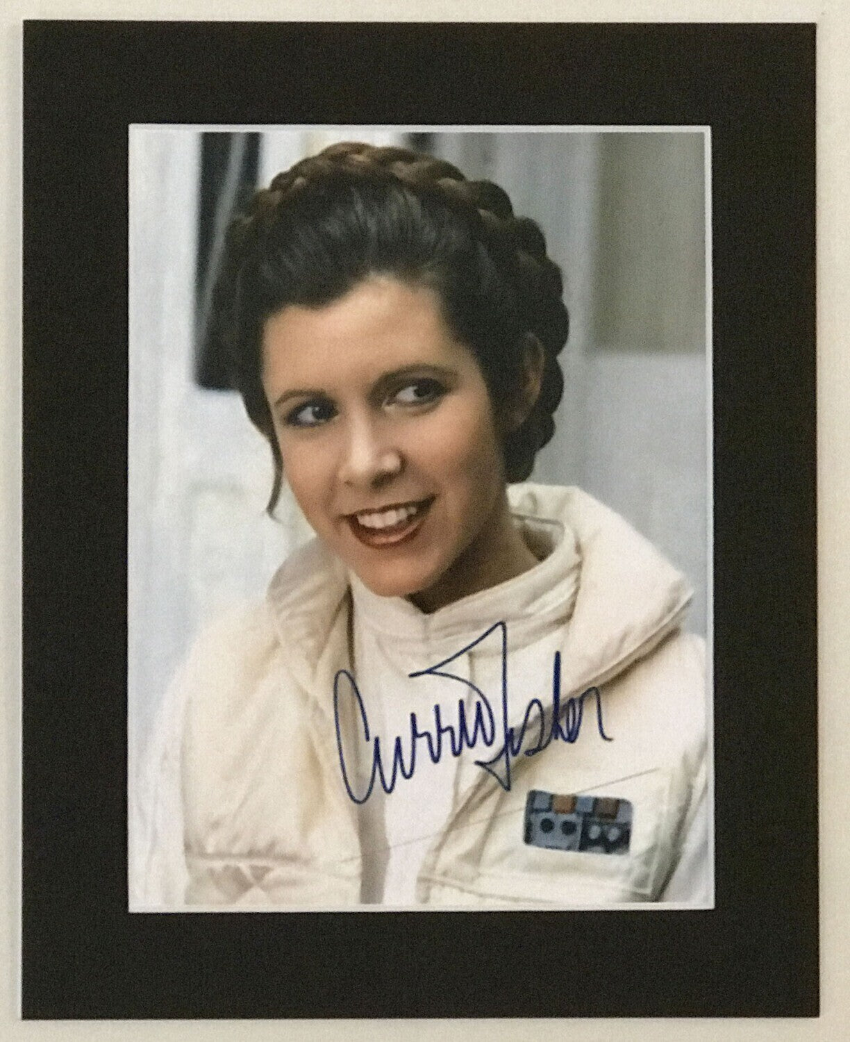 CARRIE FISHER as Princess Leia Signed Repro print for a Star Wars fan