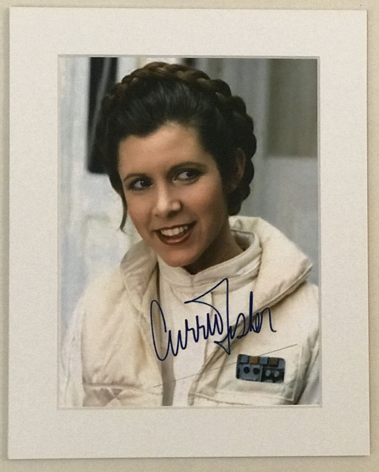 CARRIE FISHER as Princess Leia Signed Repro print for a Star Wars fan