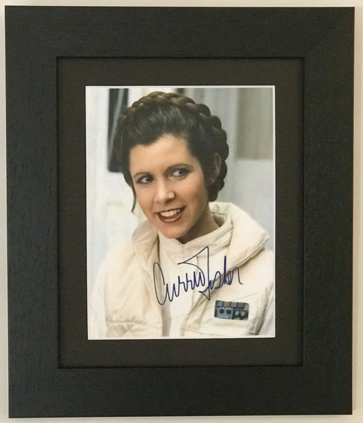 CARRIE FISHER as Princess Leia Signed Repro print for a Star Wars fan