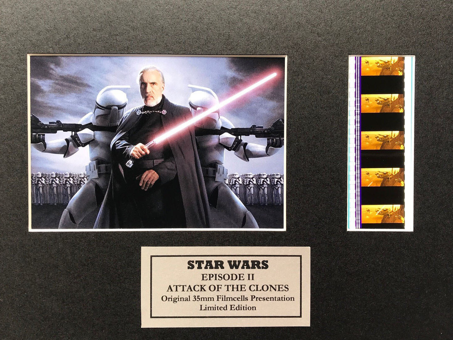 Handmade display inc original 35mm film cells for a STAR WARS Ep II fan v2