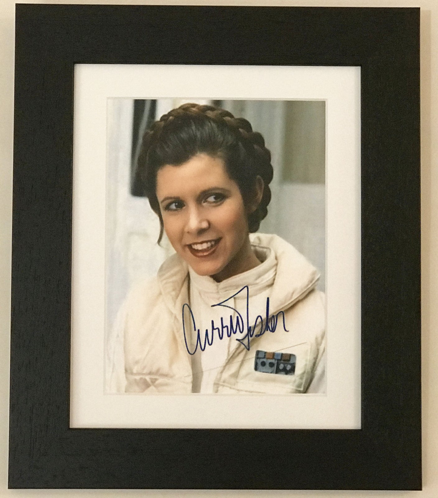 CARRIE FISHER as Princess Leia Signed Repro print for a Star Wars fan