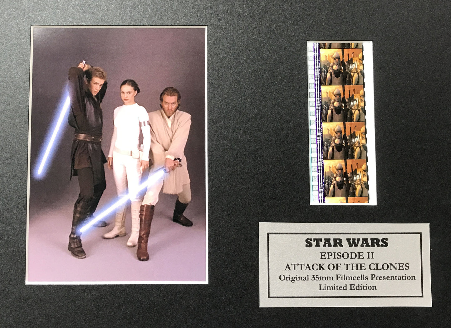 Handmade display inc original 35mm film cells for a STAR WARS Ep II fan v3