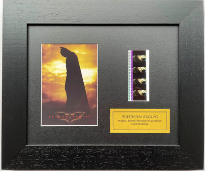 Handmade display featuring original 35mm film cells for a BATMAN BEGINS fan v1