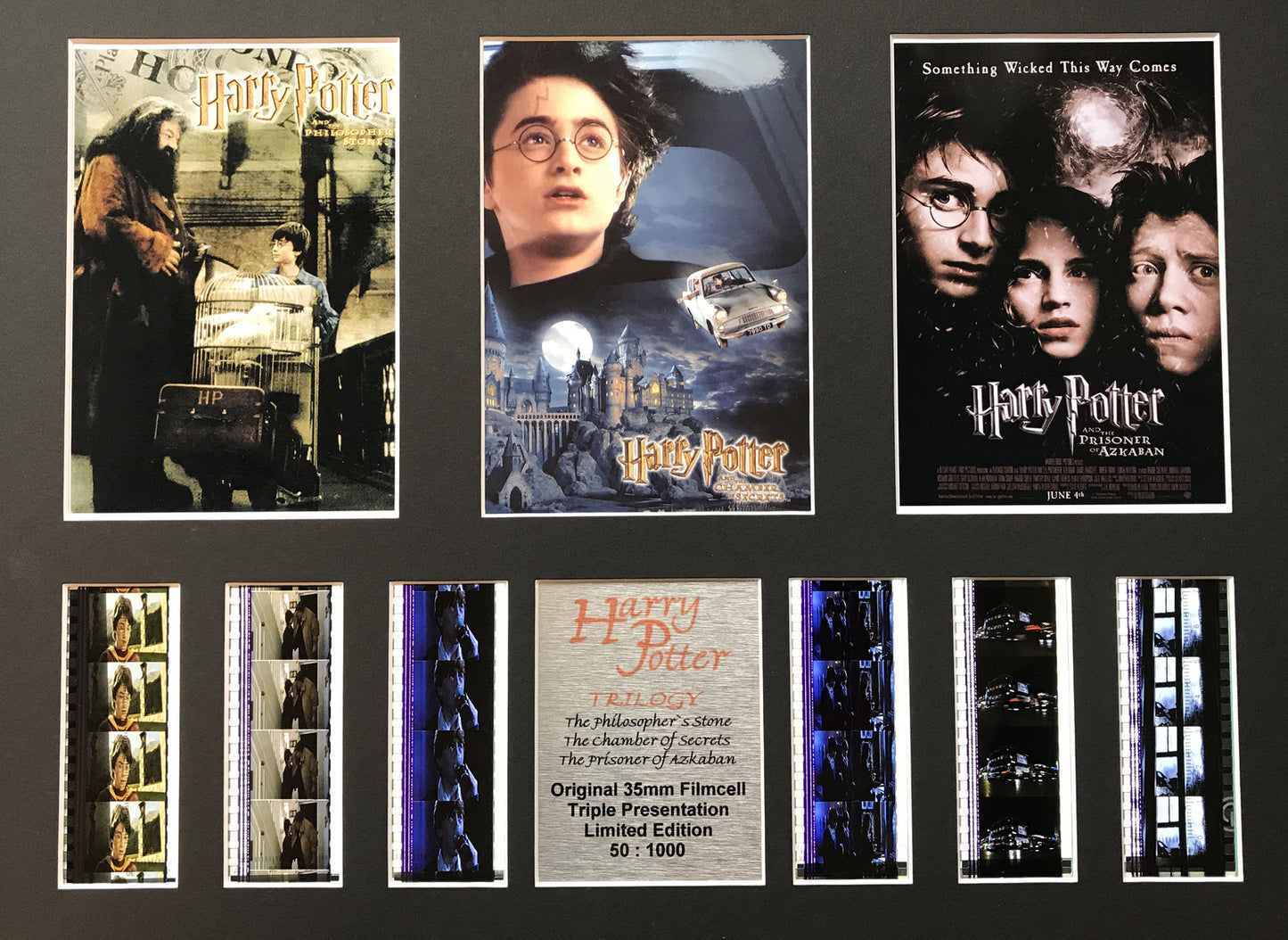 Hand crafted display featuring original 35mm filmcells for HARRY POTTER fans vT1