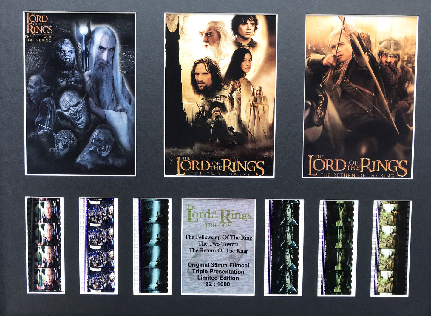 Hand Crafted display featuring original film cells for Lord of The Rings fans v6