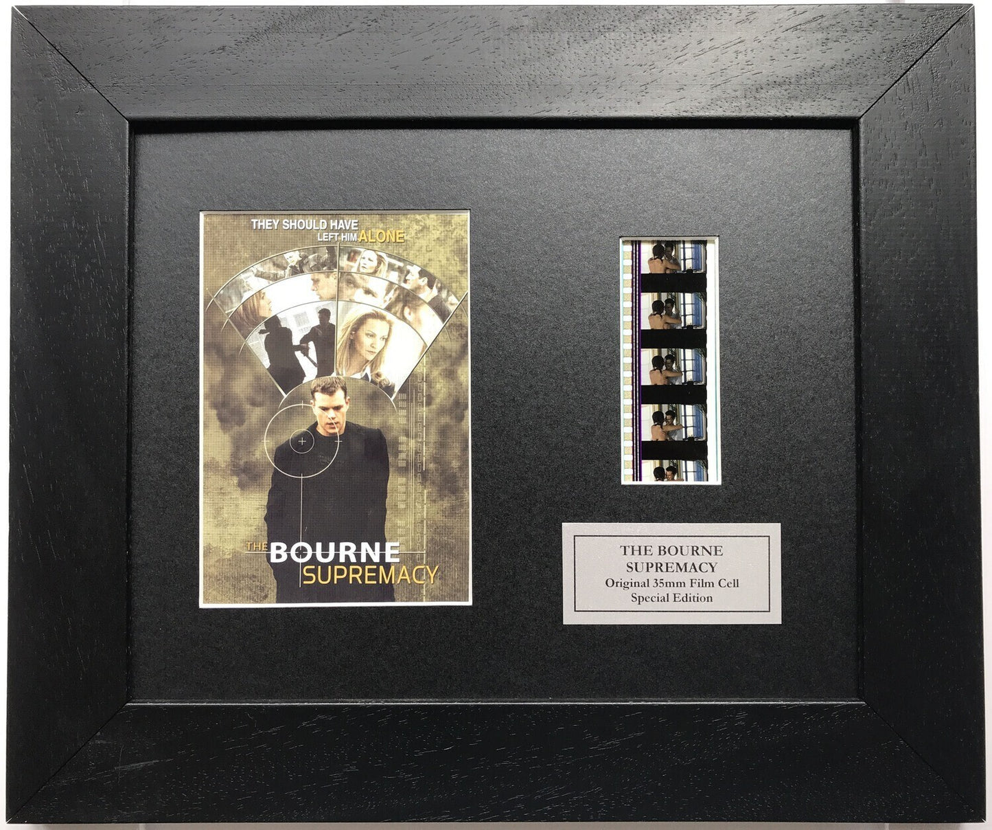 Handmade display featuring original film cell for THE BOURNE SUPREMACY fans v1