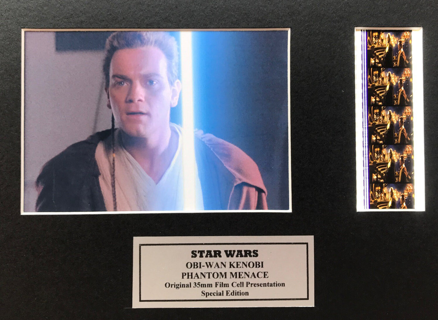 Handmade display inc original 35mm film cells for a STAR WARS Ep 1 fan + COA v1