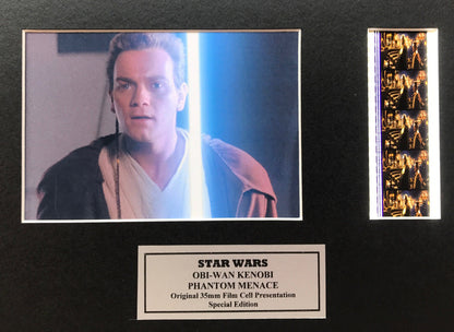 Handmade display inc original 35mm film cells for a STAR WARS Ep 1 fan + COA v1