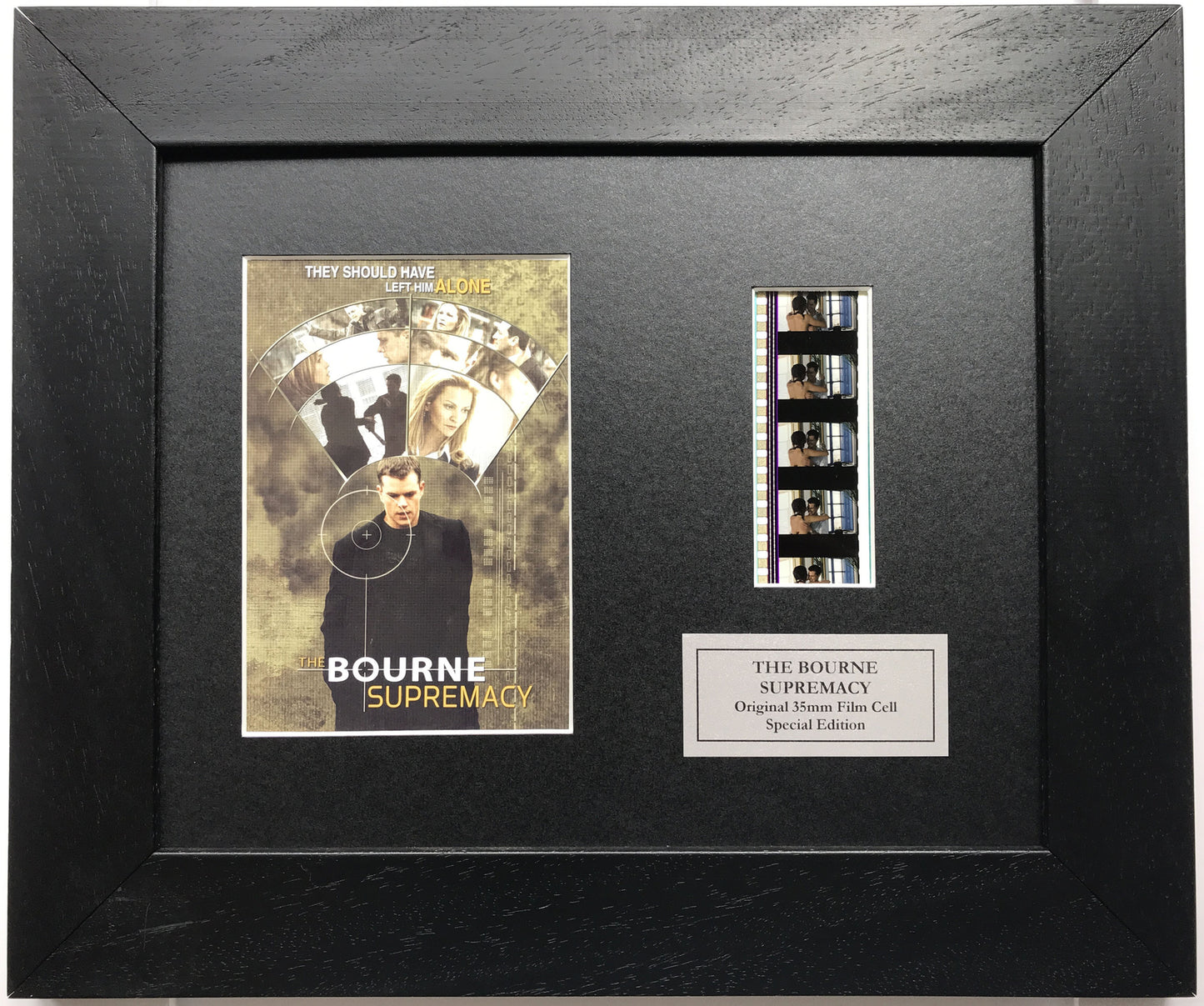 Handmade display featuring original film cell for THE BOURNE SUPREMACY fans v1