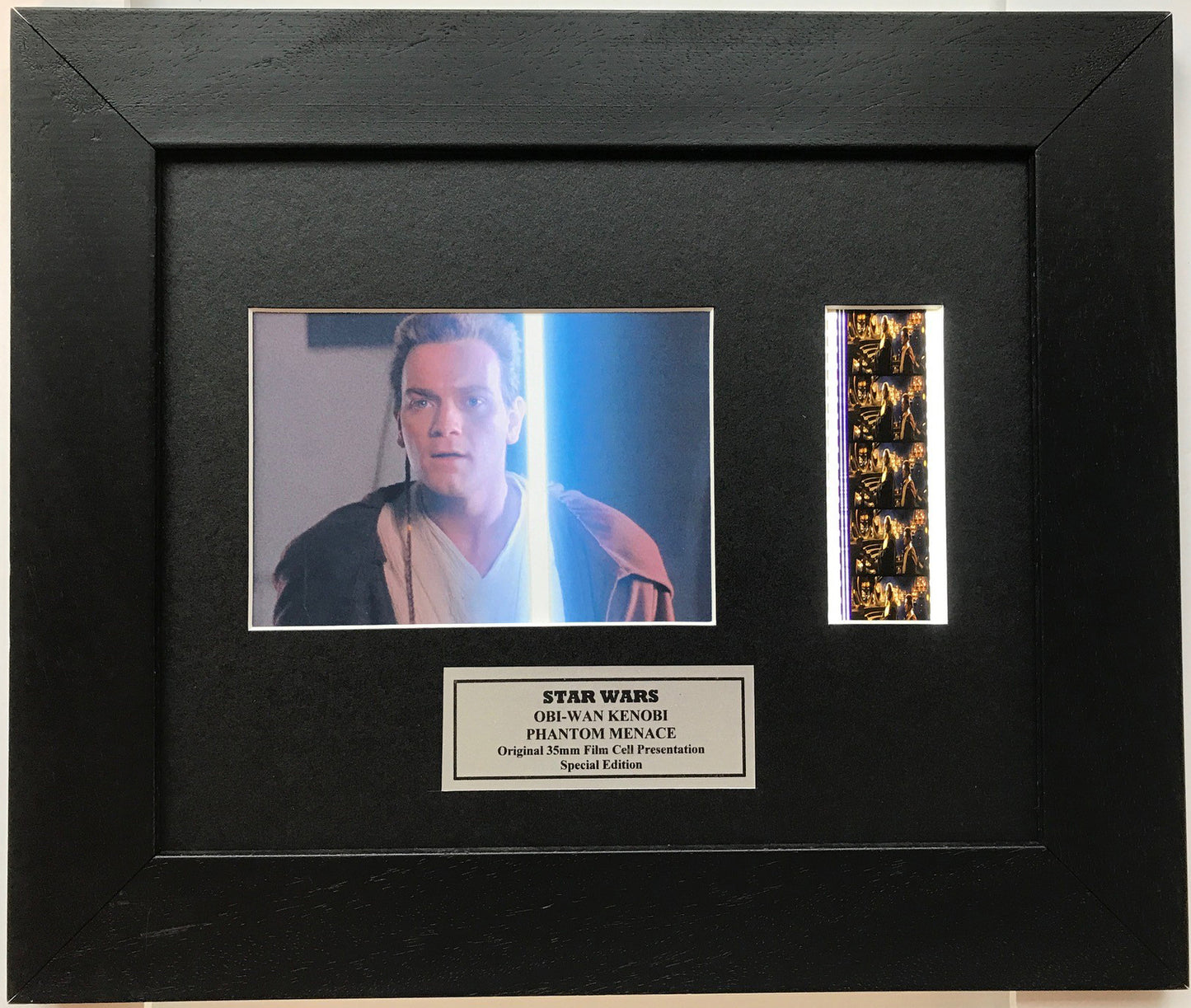 Handmade display inc original 35mm film cells for a STAR WARS Ep 1 fan + COA v1