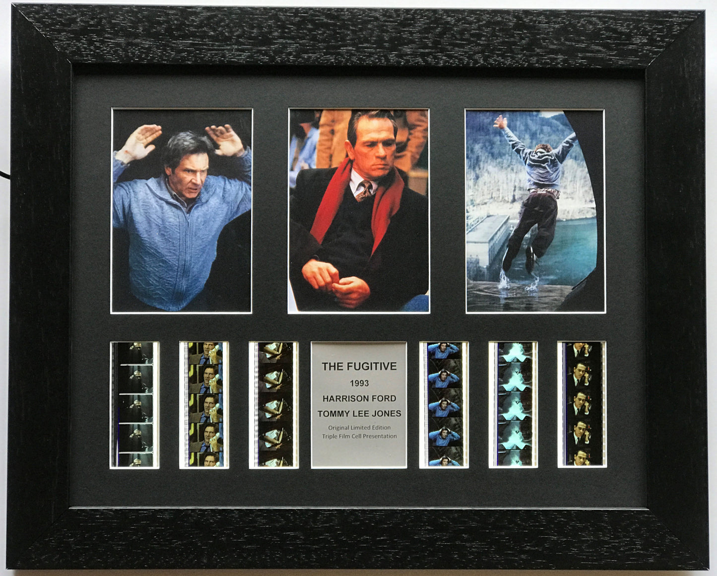 Hand crafted display featuring original 35mm film cells for THE FUGITIVE fans v3