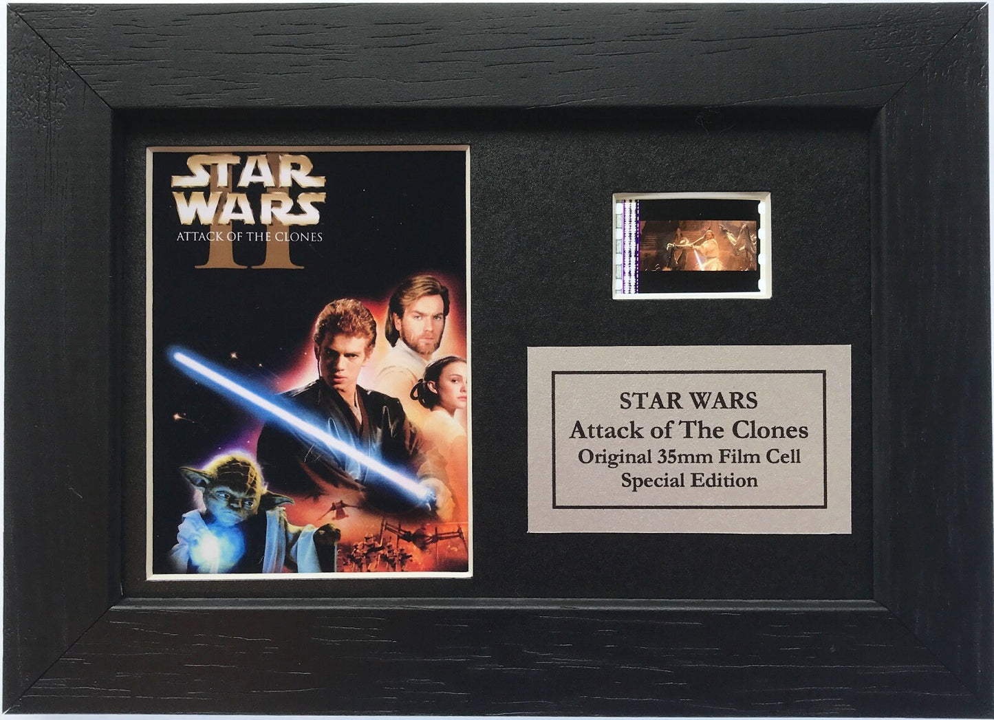 STAR WARS Ep II Original 35mm Film Cells set in Quality Wood Frame + COA v2