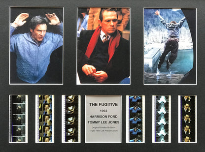 Hand crafted display featuring original 35mm film cells for THE FUGITIVE fans v3