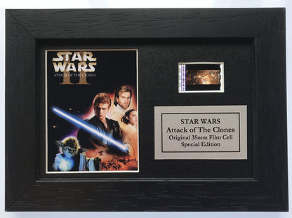 STAR WARS Ep II Original 35mm Film Cells set in Quality Wood Frame + COA v2