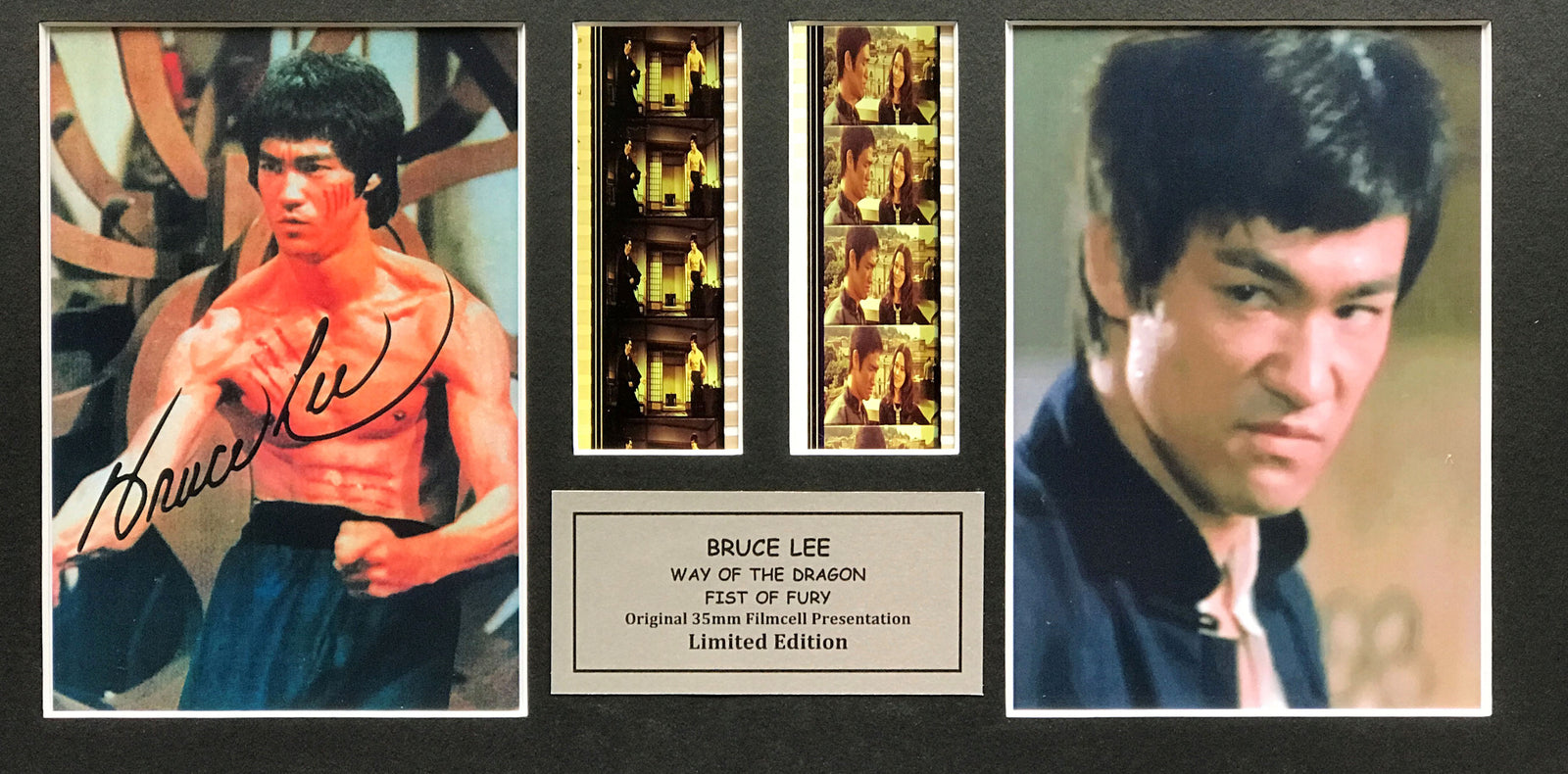 Hand crafted display featuring original 35mm film cells for a Martial Arts fan