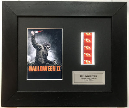 Handmade display featuring original 35mm film cells for a HALLOWEEN II fan v2
