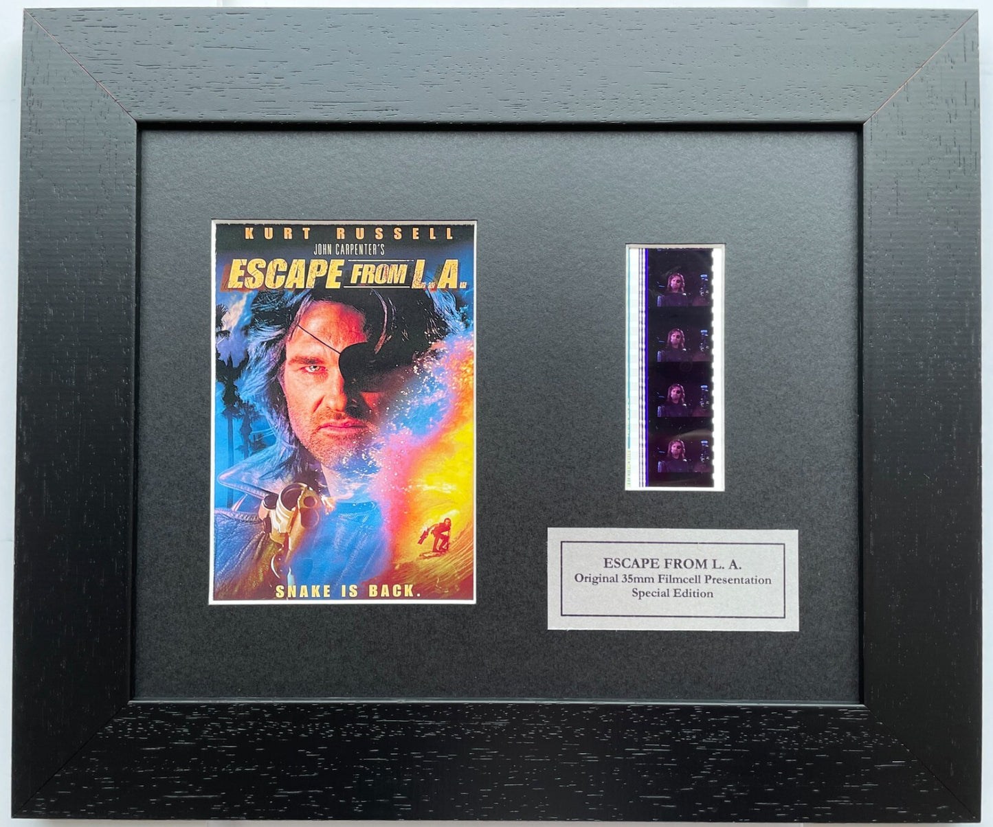 Hand crafted display inc original 35mm film cells for ESCAPE FROM L.A. 1996 fans