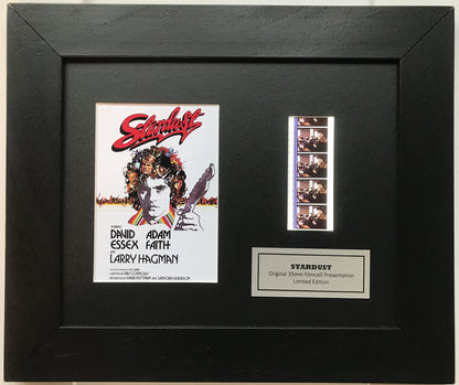 Hand crafted display featuring original 35mm film cells for STARDUST 1974 fan