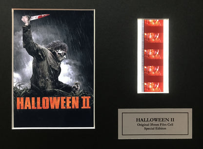 Handmade display featuring original 35mm film cells for a HALLOWEEN II fan v2