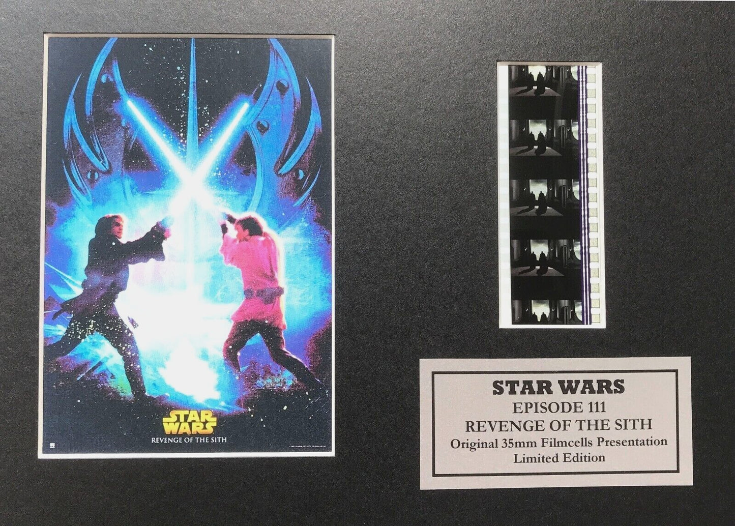 Handmade display inc original 35mm film cells for a STAR WARS Ep III fan v2