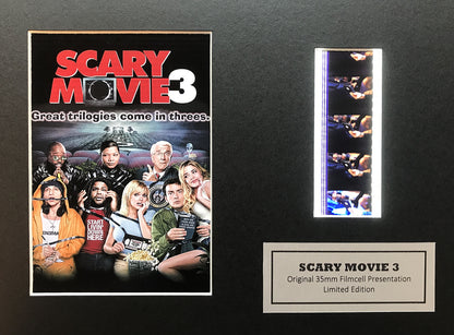 Handmade display featuring original 35mm film cells for SCARY MOVIE 3 fans + COA