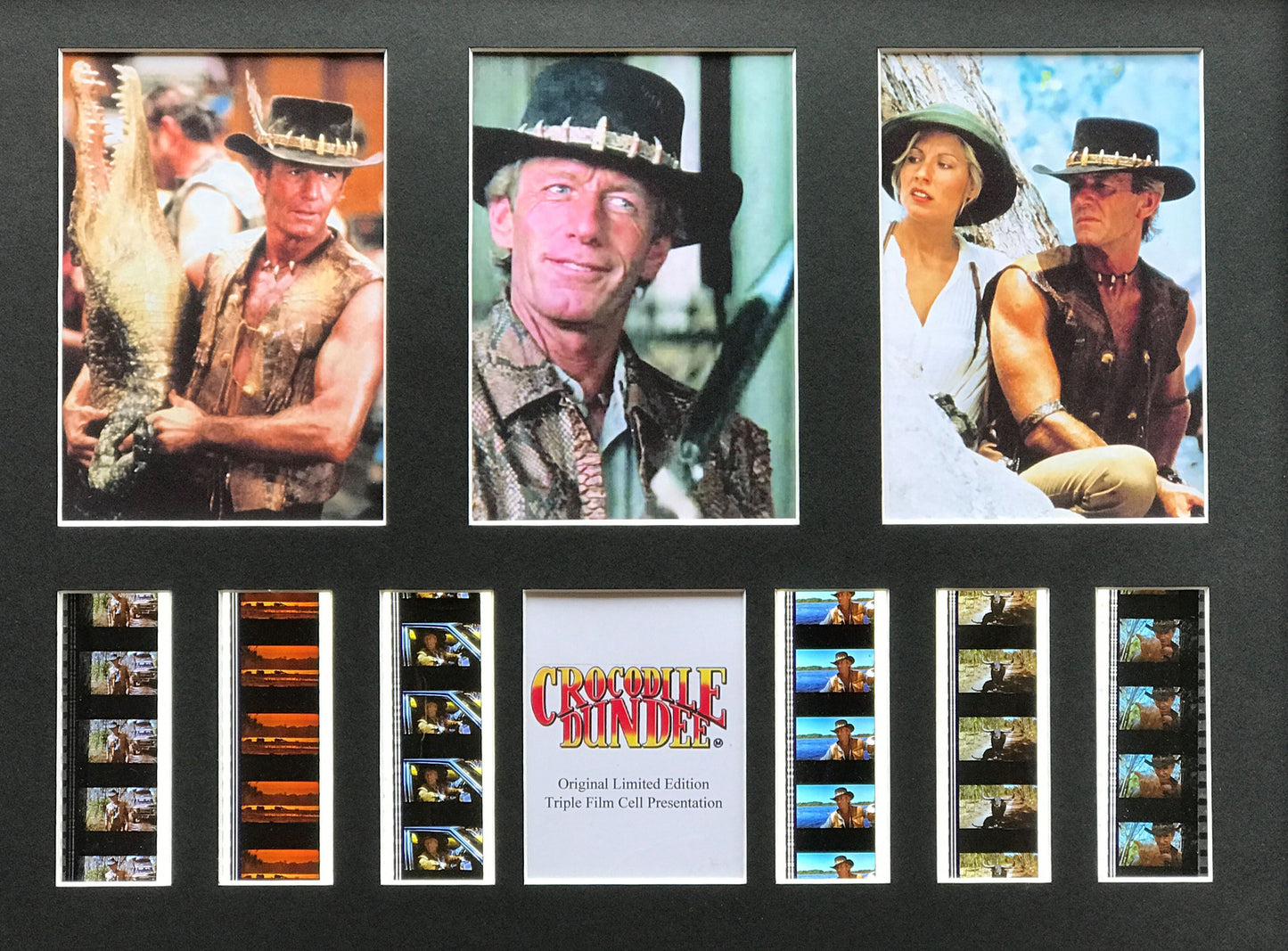Hand crafted display featuring original film cells for CROCODILE DUNDEE fans vT1