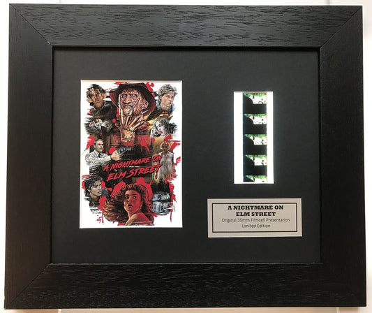 Handmade display with original 35mm film cells for A Nightmare on Elm Street fan