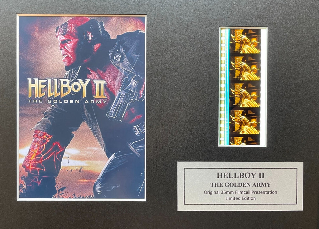 Hand crafted display featuring original 35mm film cells for a HELLBOY 11 fan