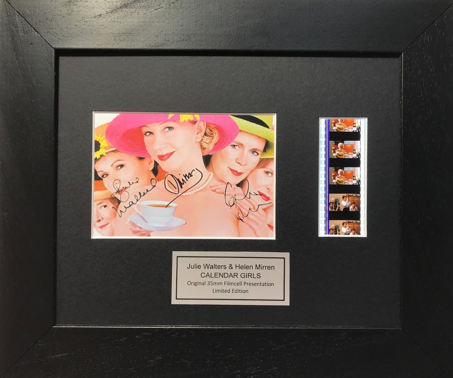 Handmade display featuring original 35mm film cells for CALENDAR GIRLS fans vSR