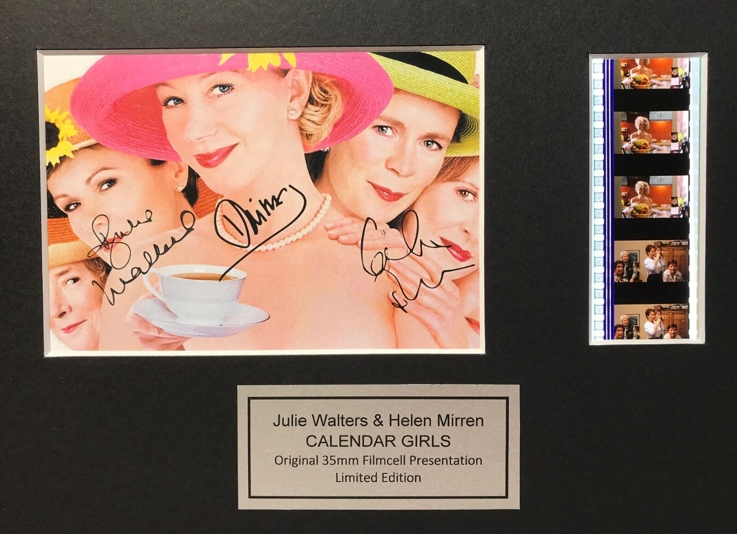 Handmade display featuring original 35mm film cells for CALENDAR GIRLS fans vSR