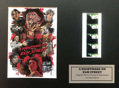 Handmade display with original 35mm film cells for A Nightmare on Elm Street fan