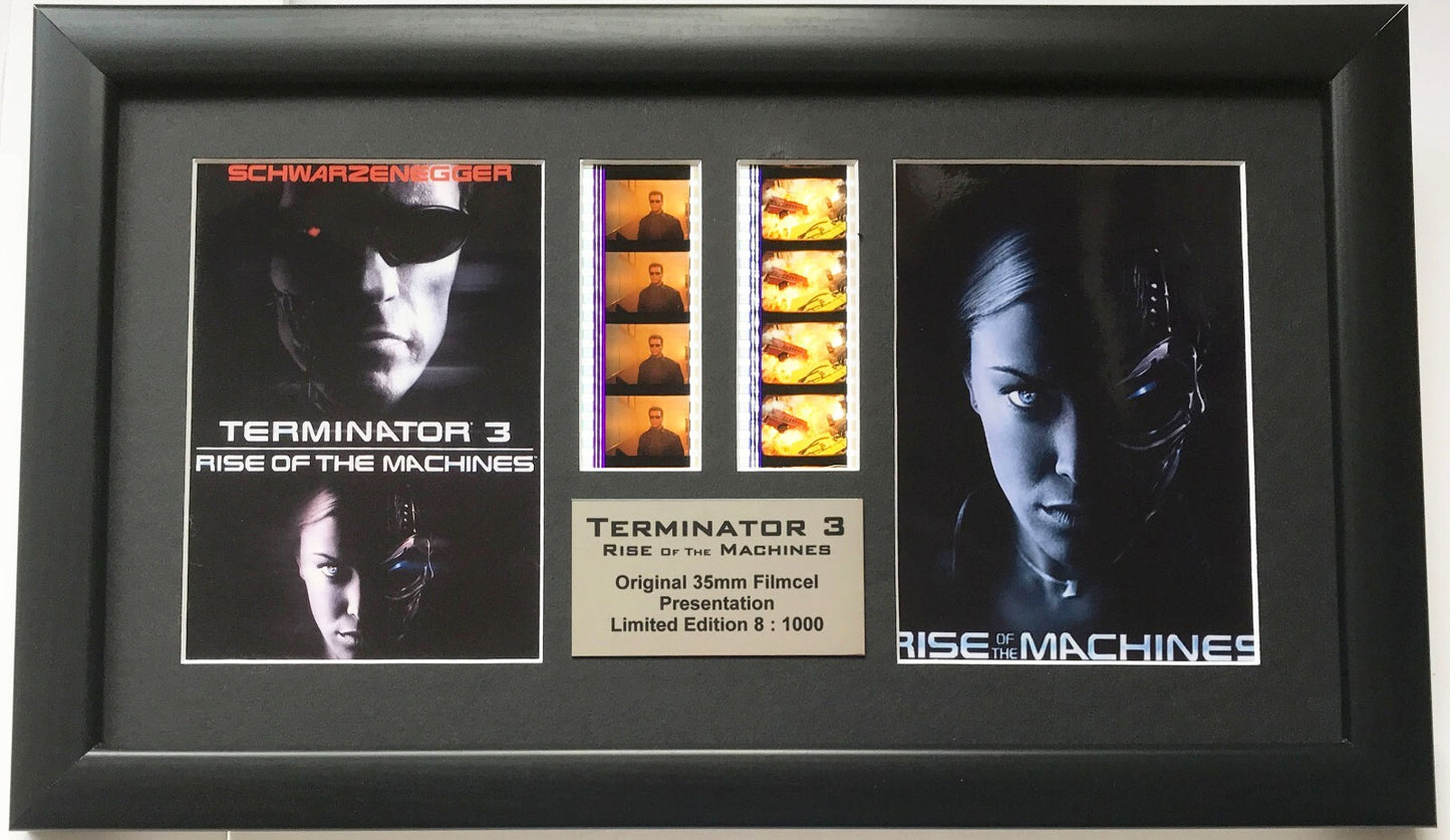 Hand crafted display inc original Double 35mm film cells for a Terminator 3 fan