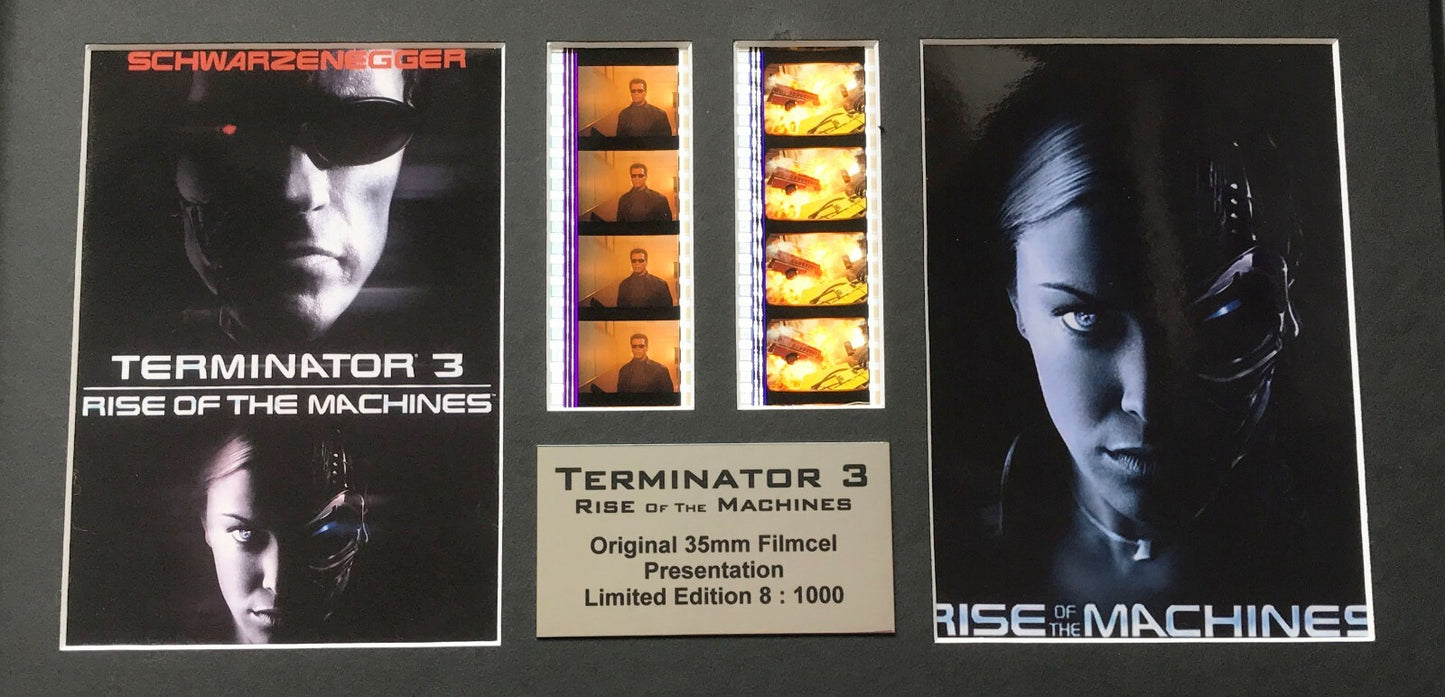 Hand crafted display inc original Double 35mm film cells for a Terminator 3 fan