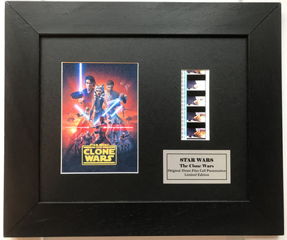 STAR WARS The Clone Wars Original 35mm Film Cells set in Quality Wood Frame + COA