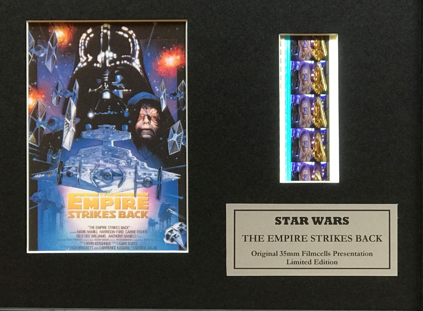 Handmade display inc original 35mm film cells for a STAR WARS Ep V fan v1