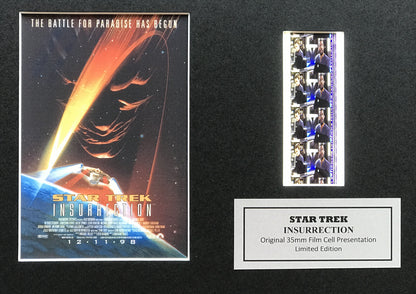 Handmade display featuring original film cells for a Star Trek INSURRECTION fan