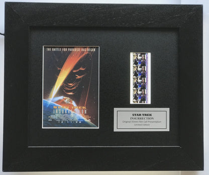 Handmade display featuring original film cells for a Star Trek INSURRECTION fan