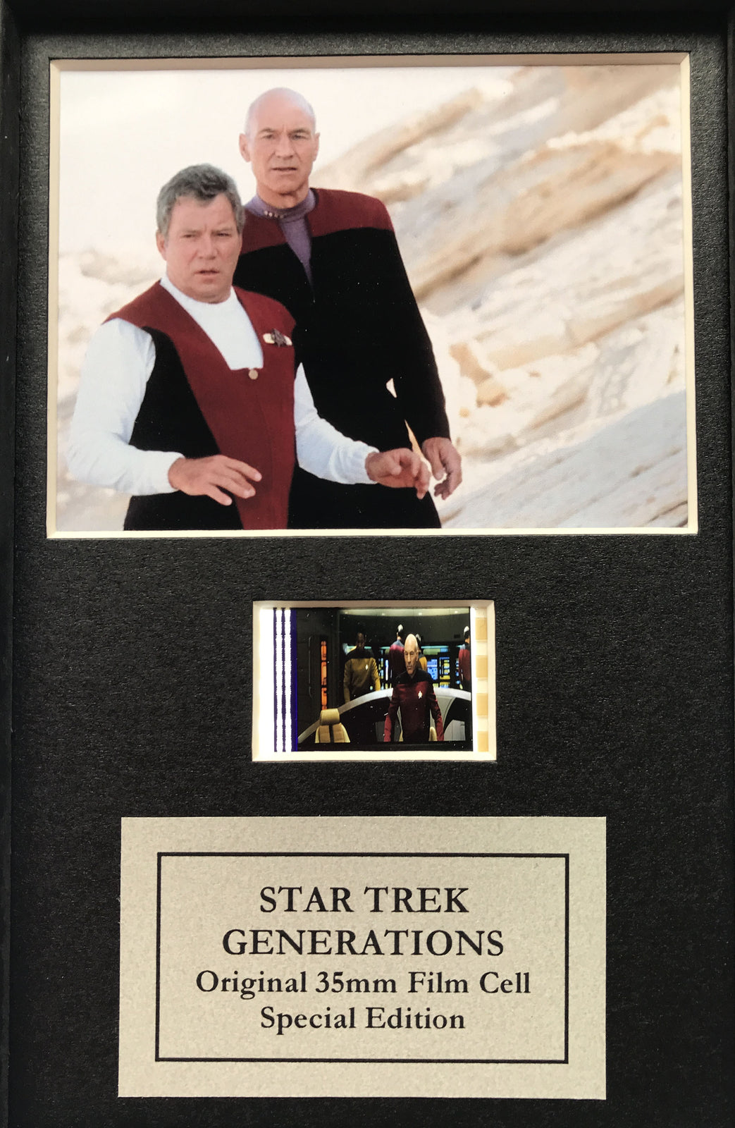 Handmade display featuring original filmcells for Star Trek GENERATIONS fans v1