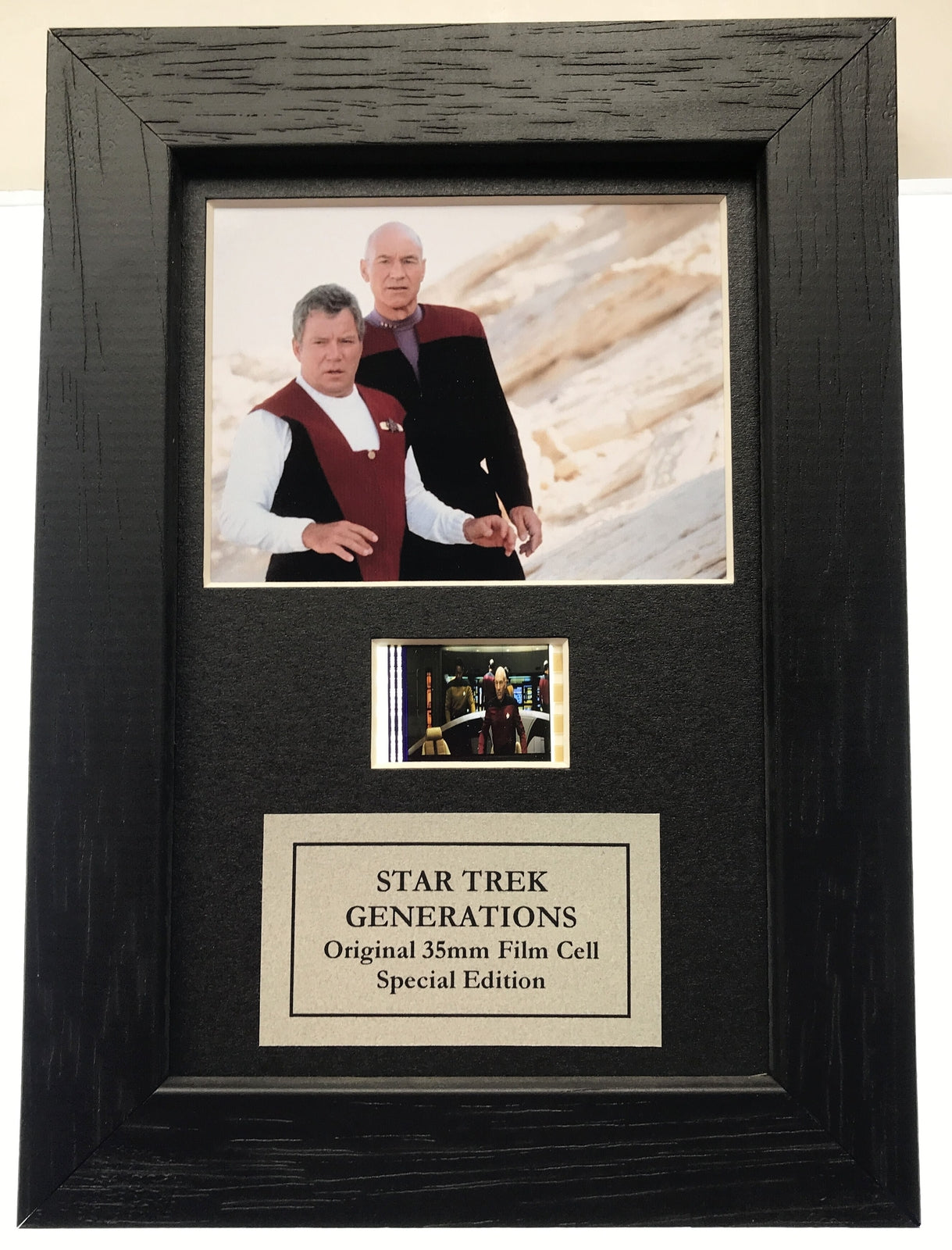 Handmade display featuring original filmcells for Star Trek GENERATIONS fans v1