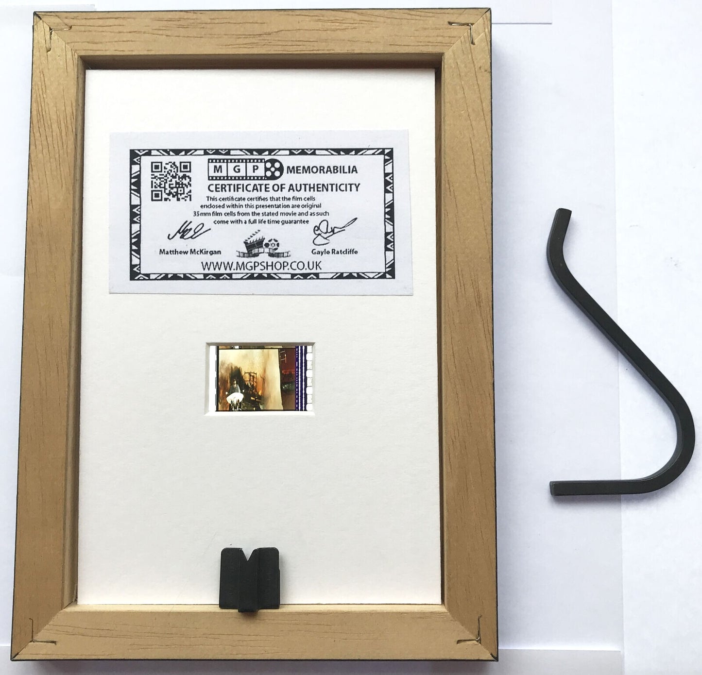 Handmade display featuring original Mini 35mm film cells for a Terminator 3 fan