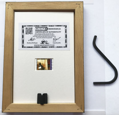 Handmade display featuring original Mini 35mm film cells for a Terminator 3 fan