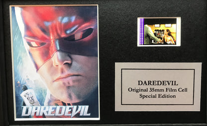 Hand crafted display featuring original Mini 35mm film cells for a DAREDEVIL fan