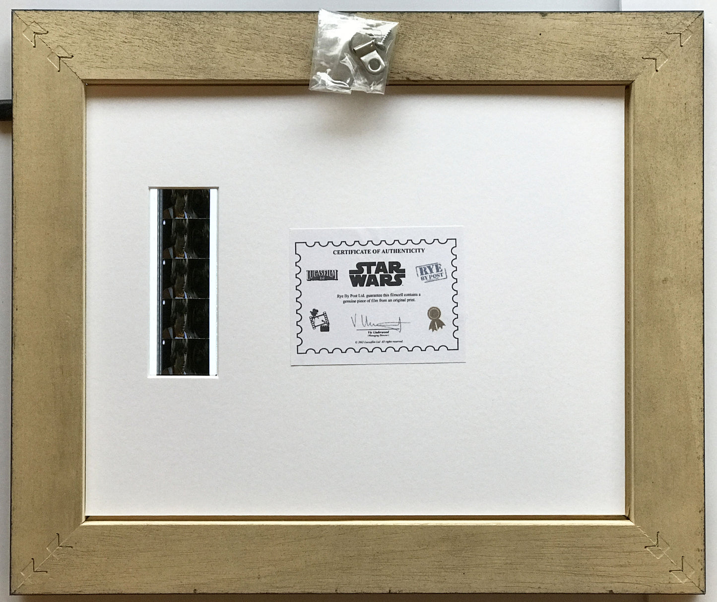 Handmade display featuring original 35mm film cells for a Star Wars Ep IV fan v2