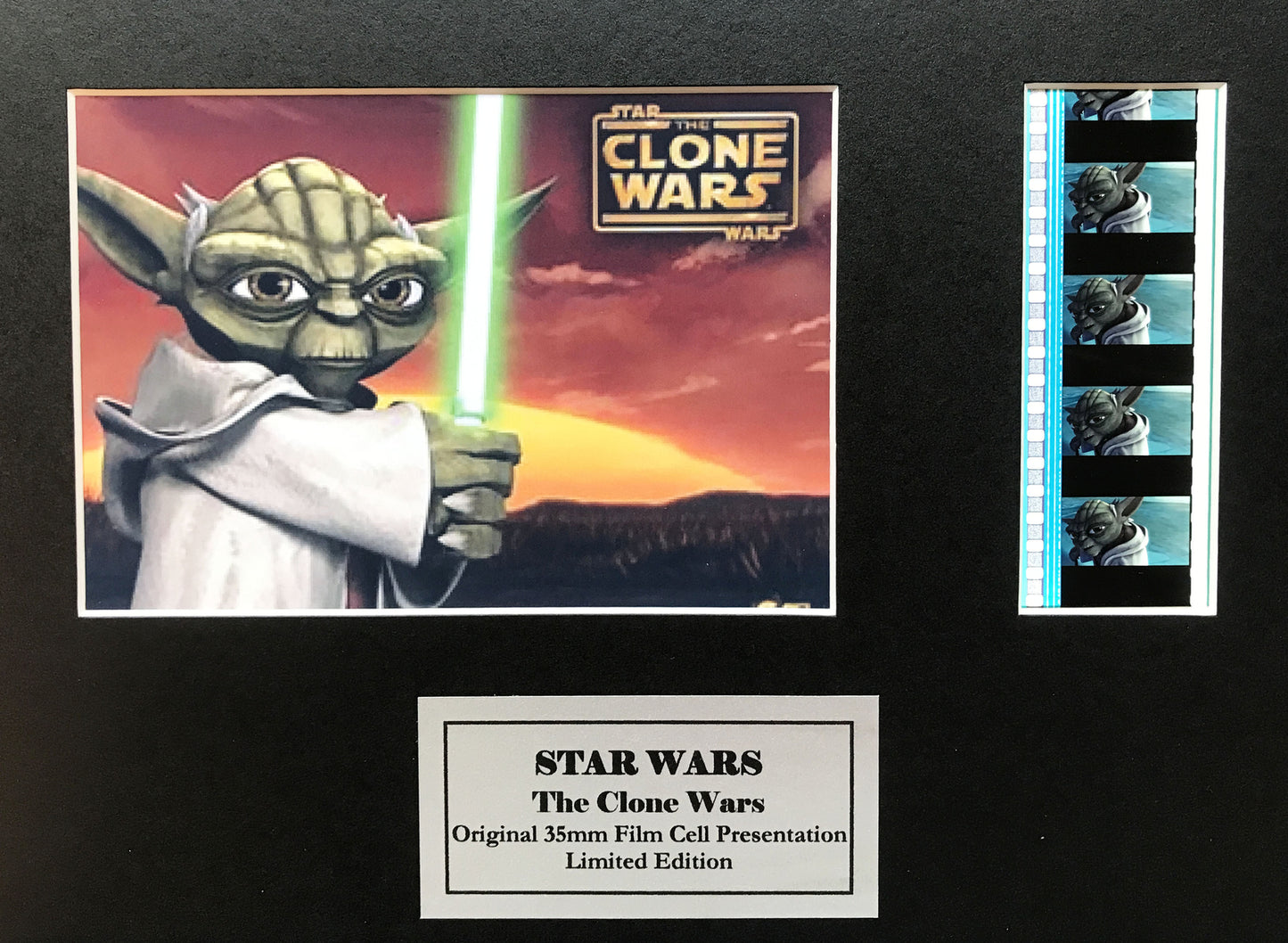 Handmade gift inc original 35mm film cells for a STAR WARS The Clone Wars fan v1