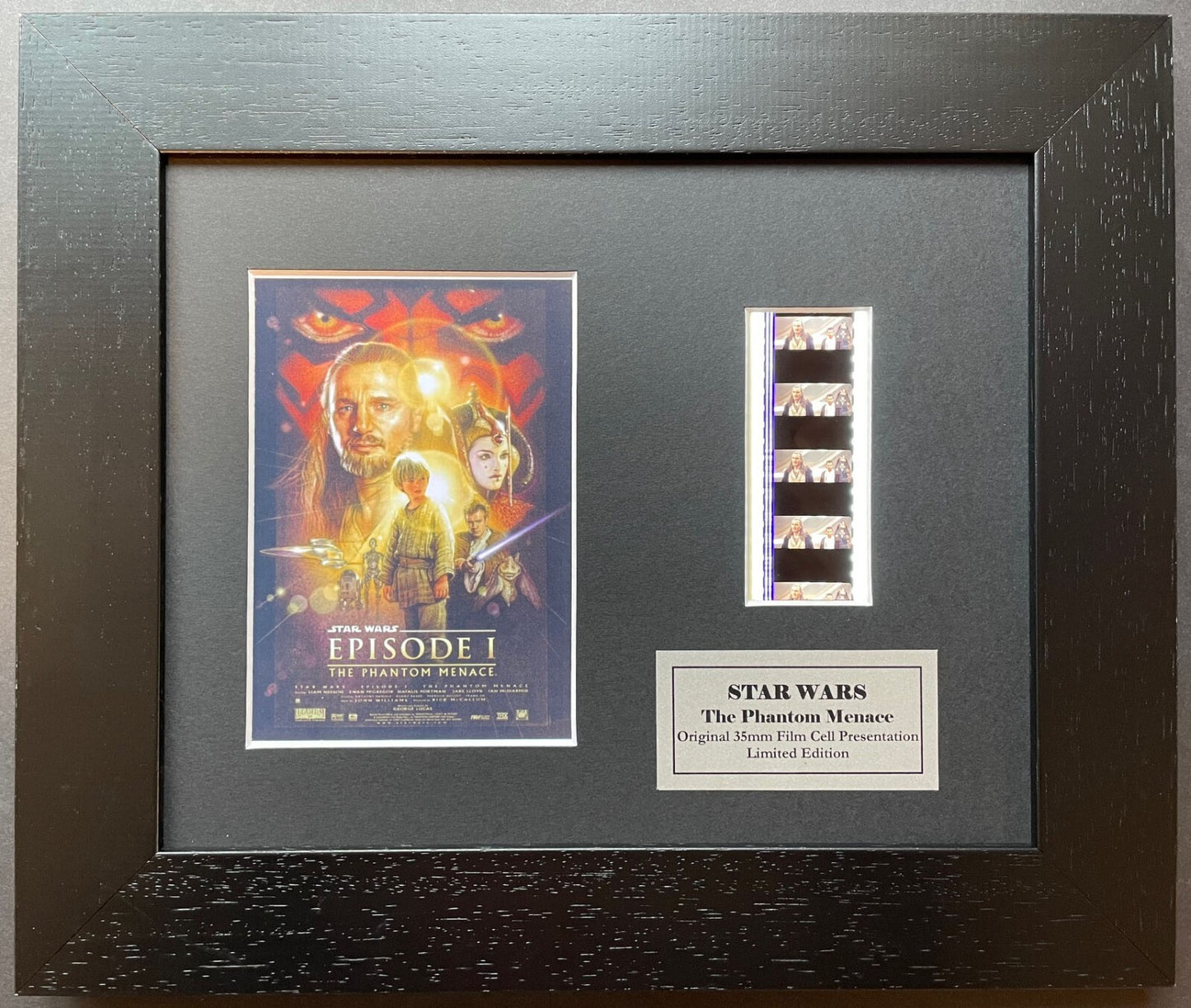 Handmade display inc original 35mm film cells for a STAR WARS Ep 1 fan + COA v2
