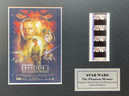 Handmade display inc original 35mm film cells for a STAR WARS Ep 1 fan + COA v2