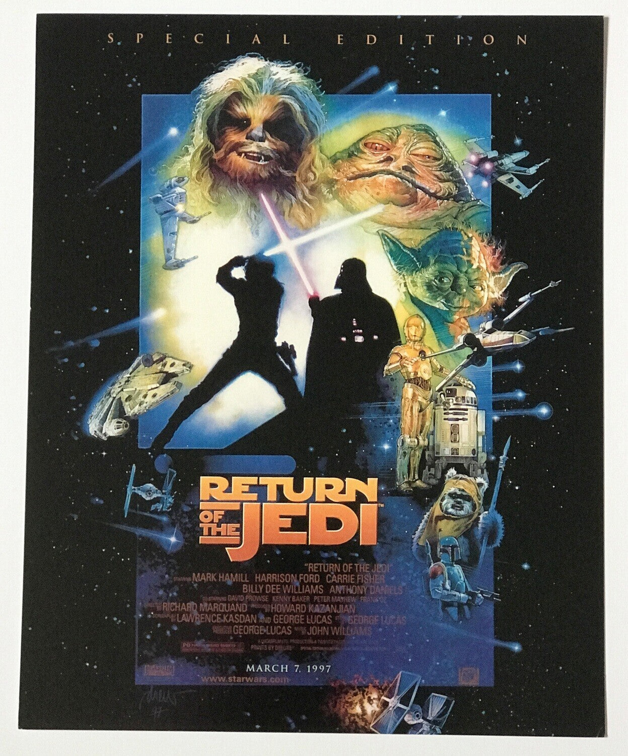 Original Poster Postcard 10 x 8 for a Star Wars Return of The Jedi fan v1