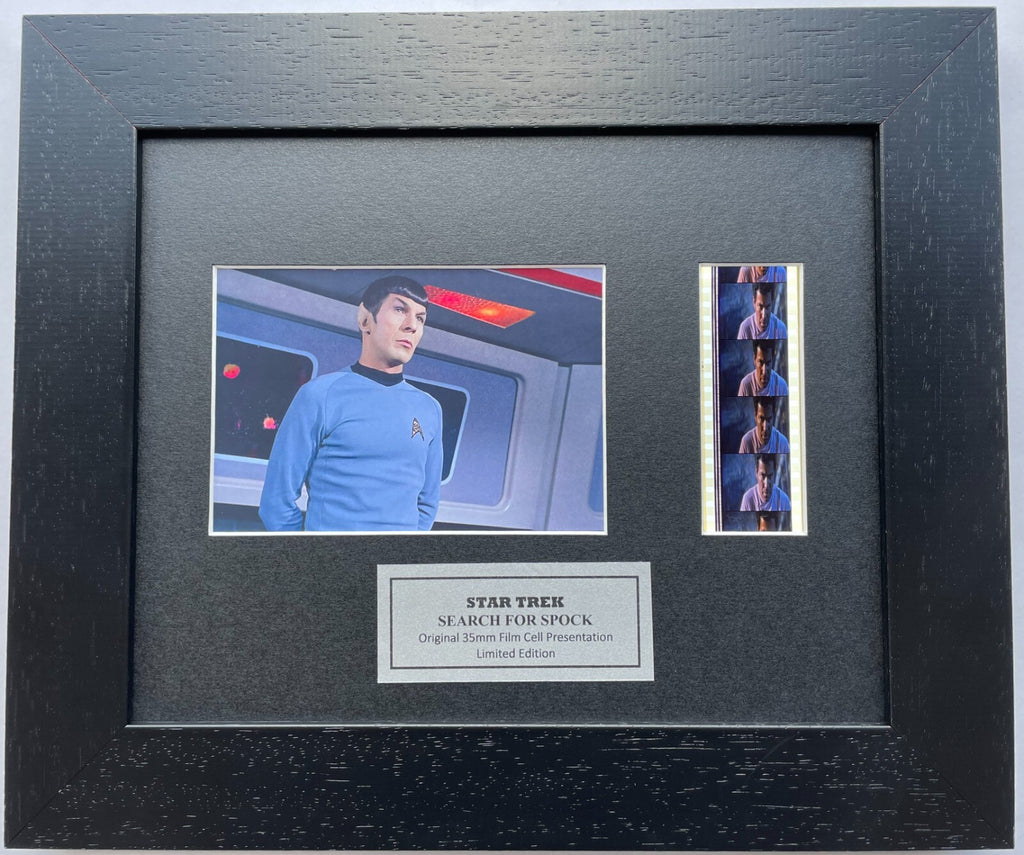 Hand crafted display featuring original 35mm film cells for a Star Trek III fan