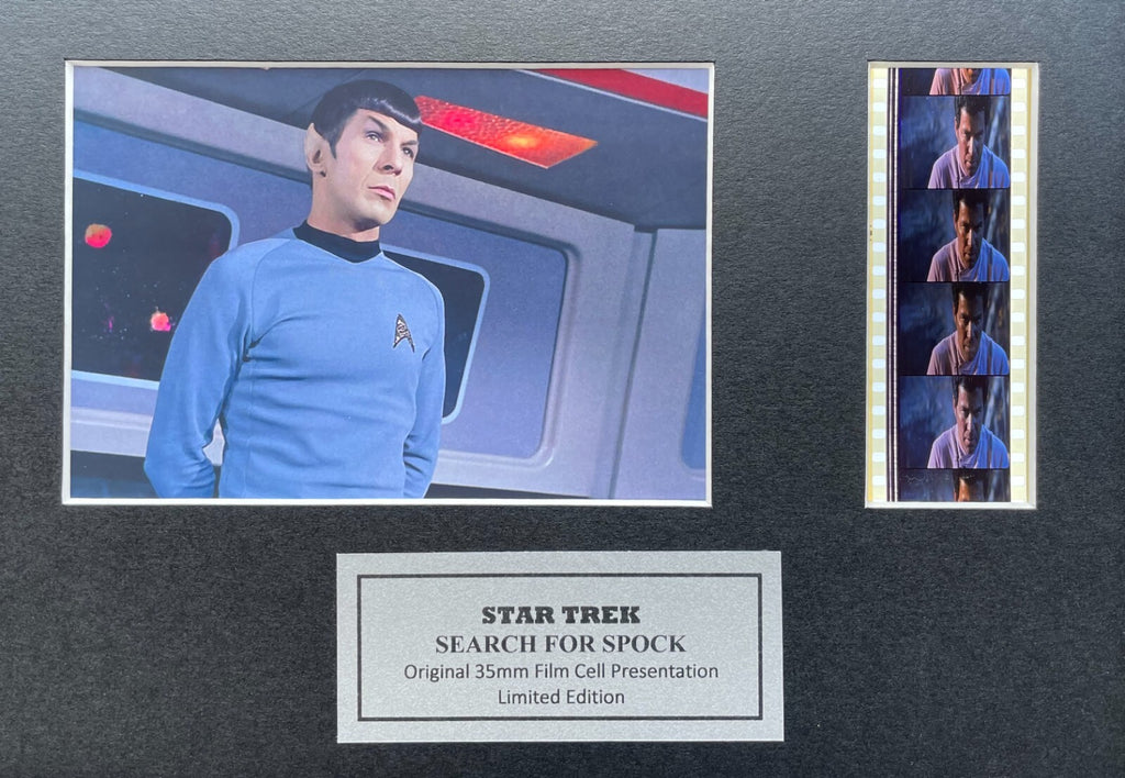 Hand crafted display featuring original 35mm film cells for a Star Trek III fan