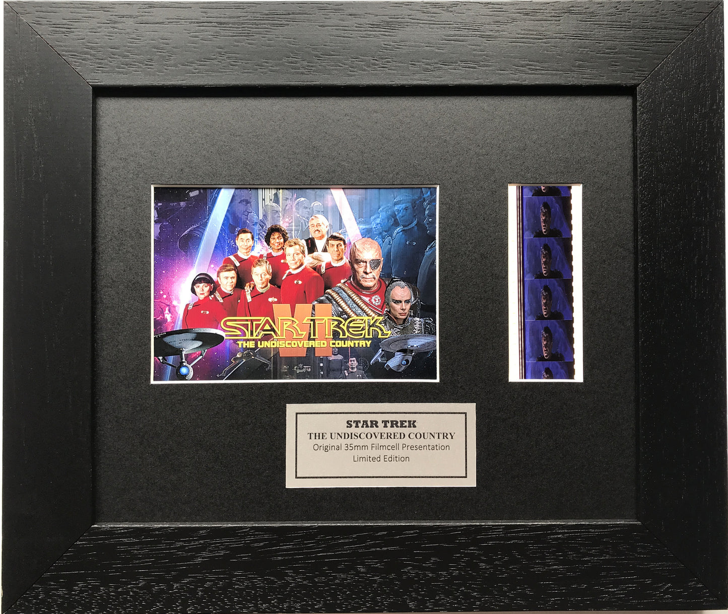 Hand crafted display featuring original 35mm filmcells for Star Trek V1 fans v2
